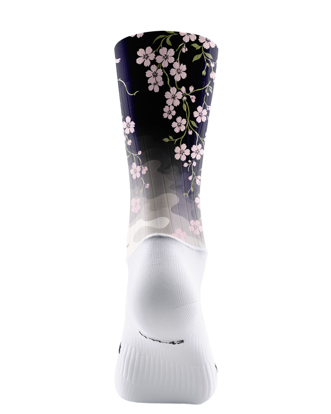 ROCKBROS Cherry Blossom Gradient Mid-Calf Cycling Socks