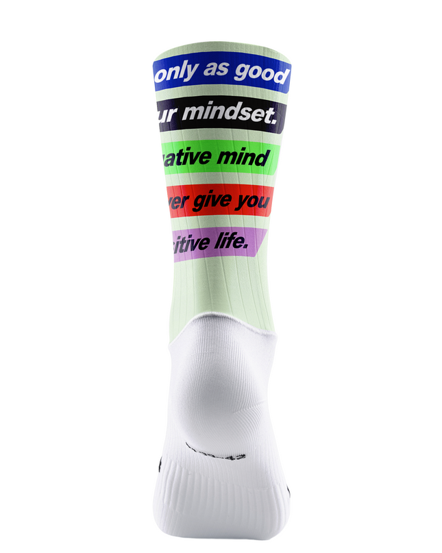 ROCKBROS Mint Base Colorful Motivational Slogan Mid-Calf Cycling Socks