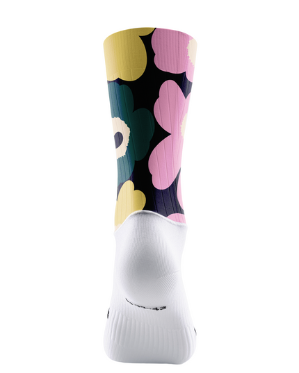 ROCKBROS Black Base Yellow Pink Green Poppy Floral Cycling Socks