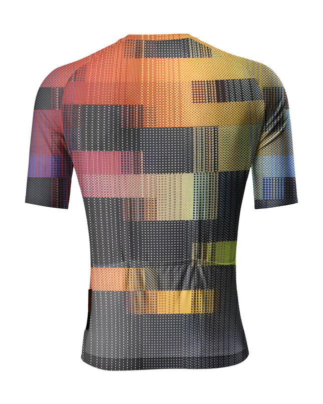 ROCKBROS Men's "Geo Pulse" Halftone Glitch Art Pro Aero Cycling Jersey