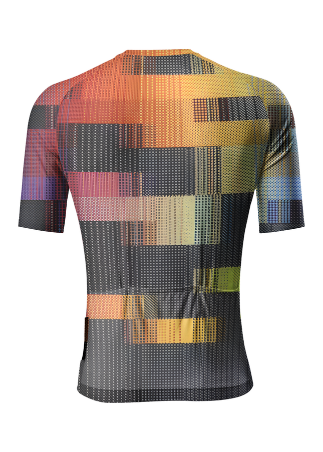 ROCKBROS Men's "Geo Pulse" Halftone Glitch Art Pro Aero Cycling Jersey