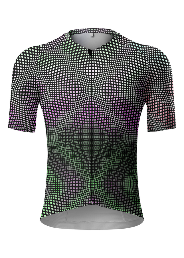 ROCKBROS Men's Quantum Grid Optical-Illusion Pro Jersey