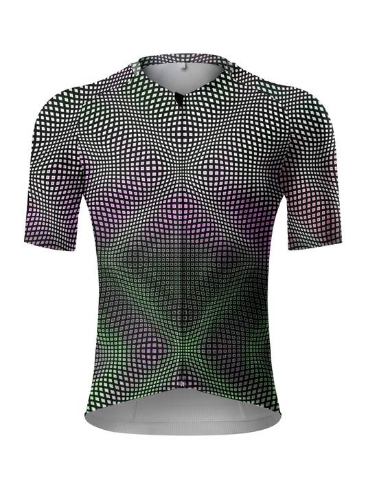 ROCKBROS Men's Quantum Grid Optical-Illusion Pro Jersey