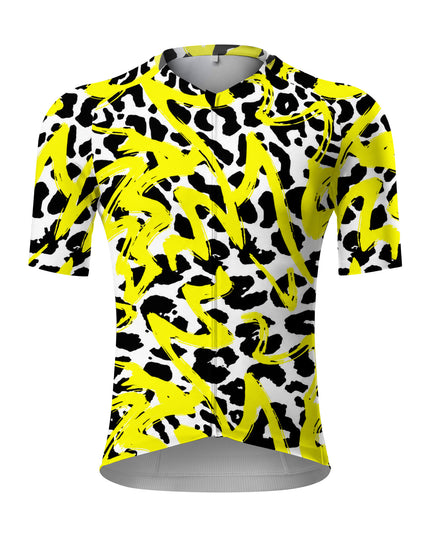 ROCKBROS Men's Wild Leopard Print Cycling Jersey