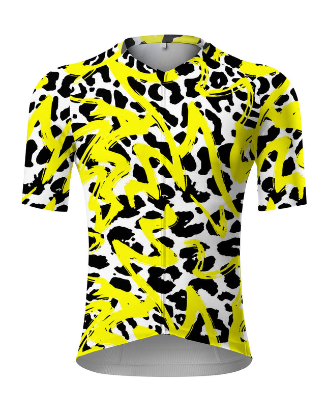 ROCKBROS Men's Wild Leopard Print Cycling Jersey
