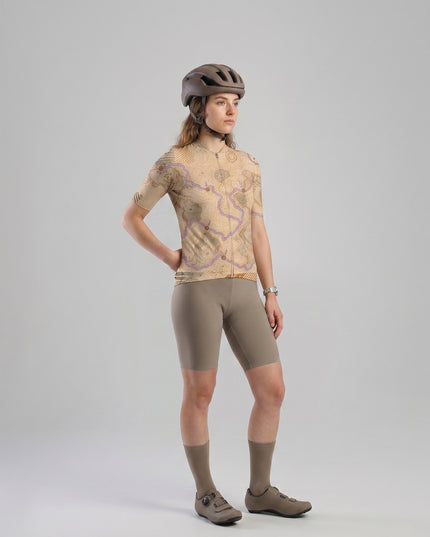 ROCKBROS Women's Cartographic Heritage Contour Seamless Cycling Shorts
