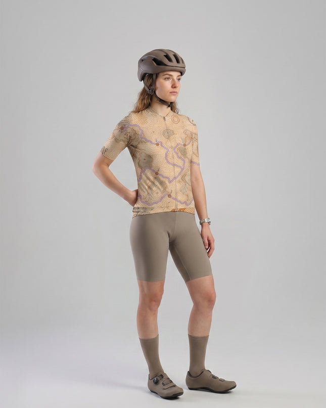 ROCKBROS Women's Cartographic Heritage Contour Seamless Cycling Shorts