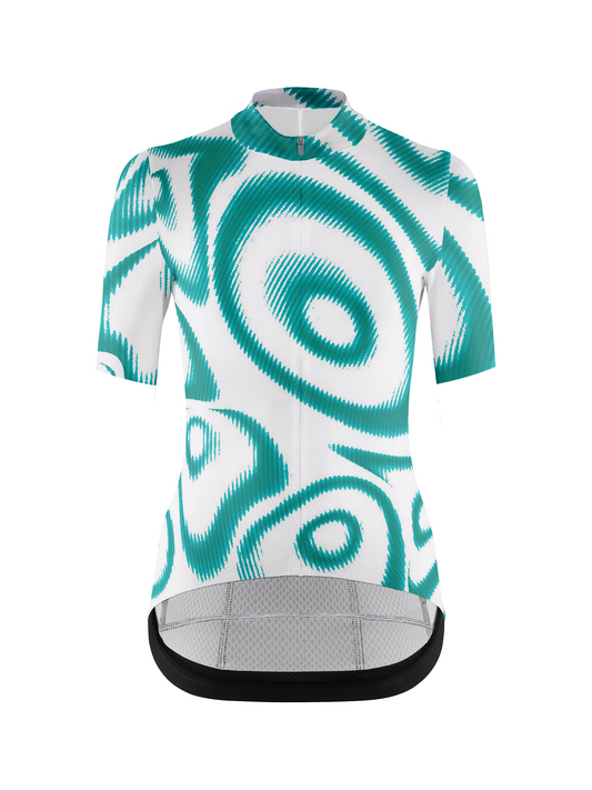 RockBros Men's "Cyber Scan" Kinetic Teal Concentric Cycling Jersey