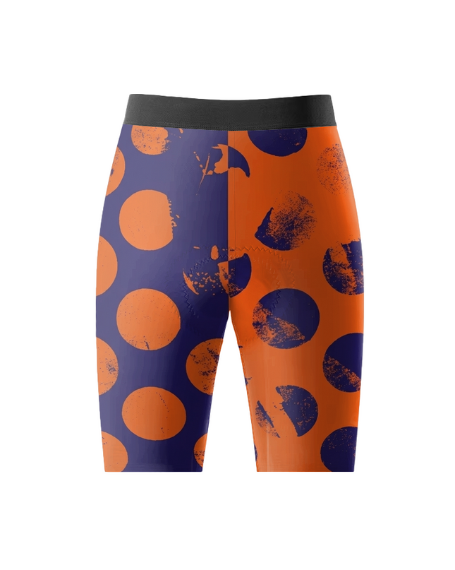 ROCKBROS Women's Bold Orange & Navy Distressed Polka Dot Padded Cycling Shorts