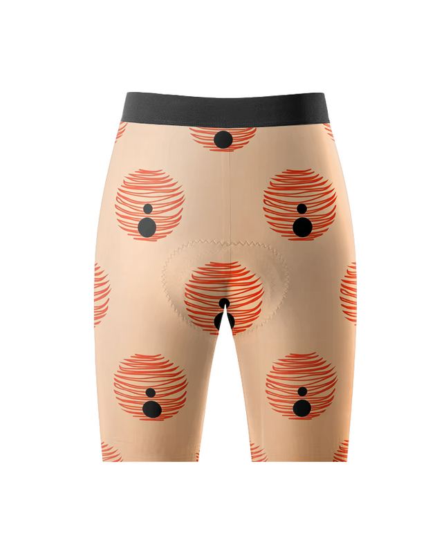 ROCKBROS Women's Retro Abstract Red Swirl Dot Print Short Sleeve Cycling Set