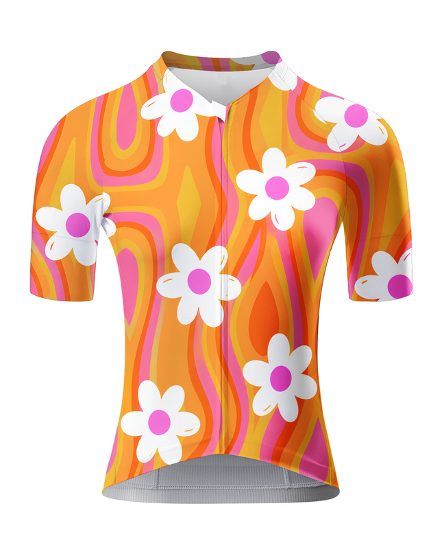 ROCKBROS Women's "Retro Bloom" Psychedelic Floral Pro Aero Cycling Jersey