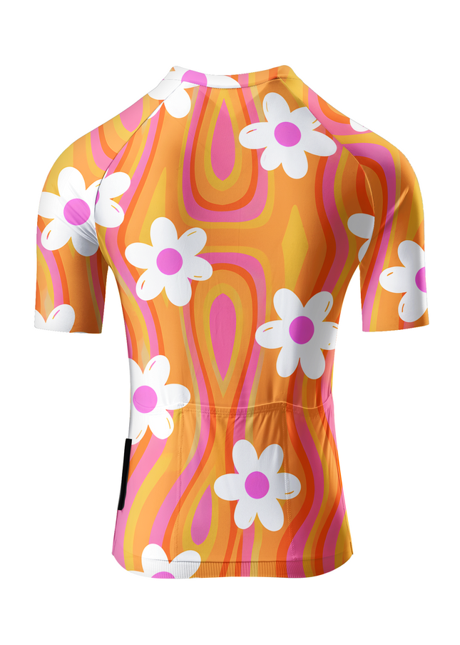 ROCKBROS Women's "Retro Bloom" Psychedelic Floral Pro Aero Cycling Jersey