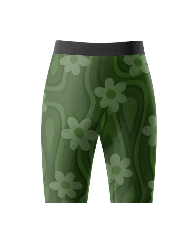 ROCKBROS Women's "Green Bloom" Retro Psychedelic Cycling Shorts