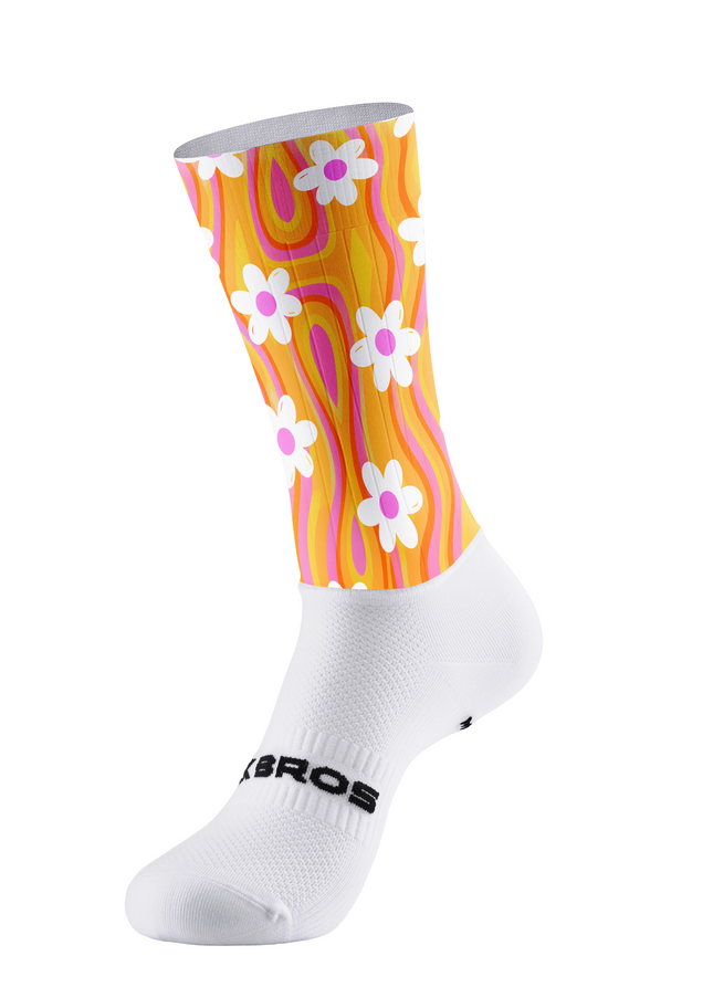 ROCKBROS "Retro Bloom" Psychedelic Floral Aero Cycling Socks