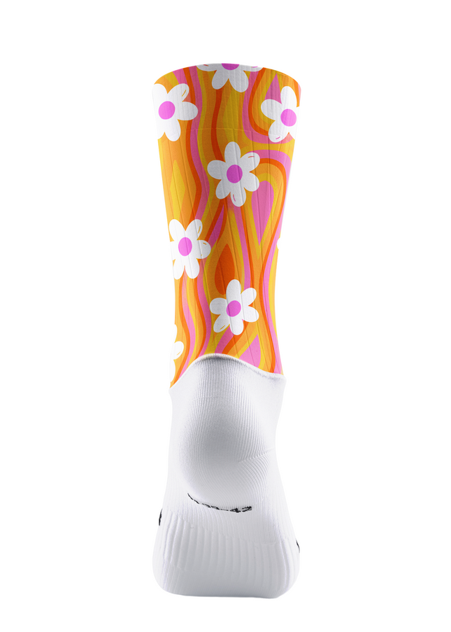 ROCKBROS "Retro Bloom" Psychedelic Floral Aero Cycling Socks