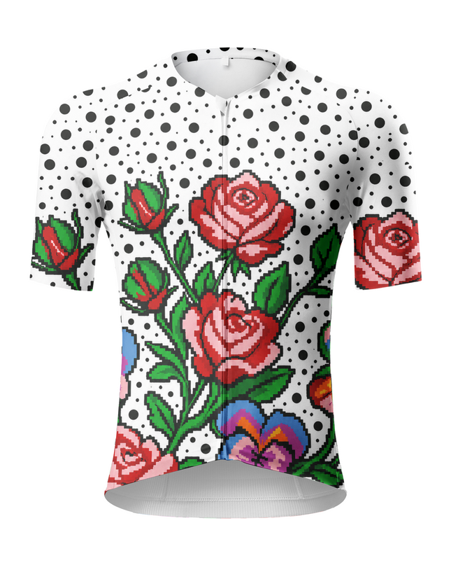 ROCKBROS Men's "Digital Rose" Pixel Art & Polka Dot Aero Set