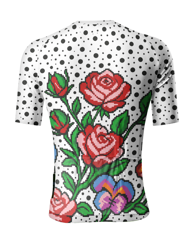 ROCKBROS Men's "Digital Rose" Pixel Art & Polka Dot Aero Jersey