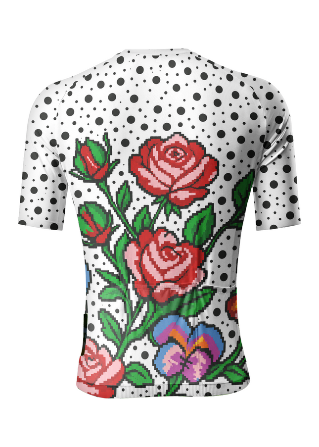 ROCKBROS Men's "Digital Rose" Pixel Art & Polka Dot Aero Jersey