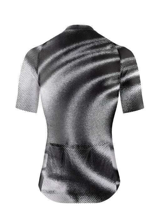 RockBros Men's "Monochrome Vortex" Kinetic Halftone Cycling Jersey