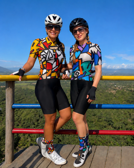 ROCKBROS Women's Abstract Pop Collage Pro Aero Cycling Jersey