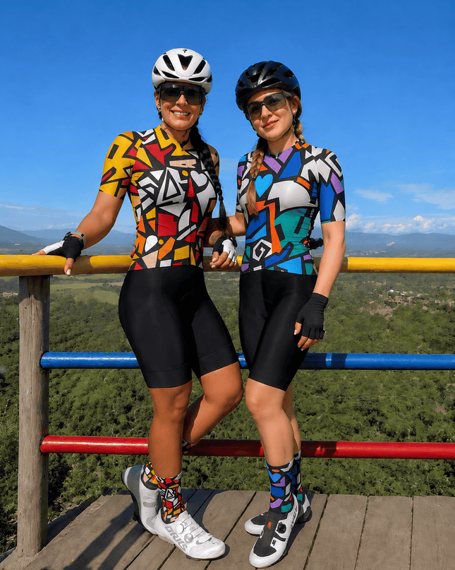 ROCKBROS Women's Abstract Pop Collage Pro Aero Cycling Jersey