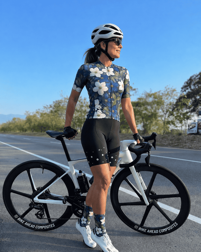 ROCKBROS Women's Midnight Floral Dewdrop Cycling Jersey