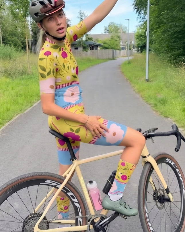 ROCKBROS Women Artistic Floral Long Sleeve Cycling Jersey