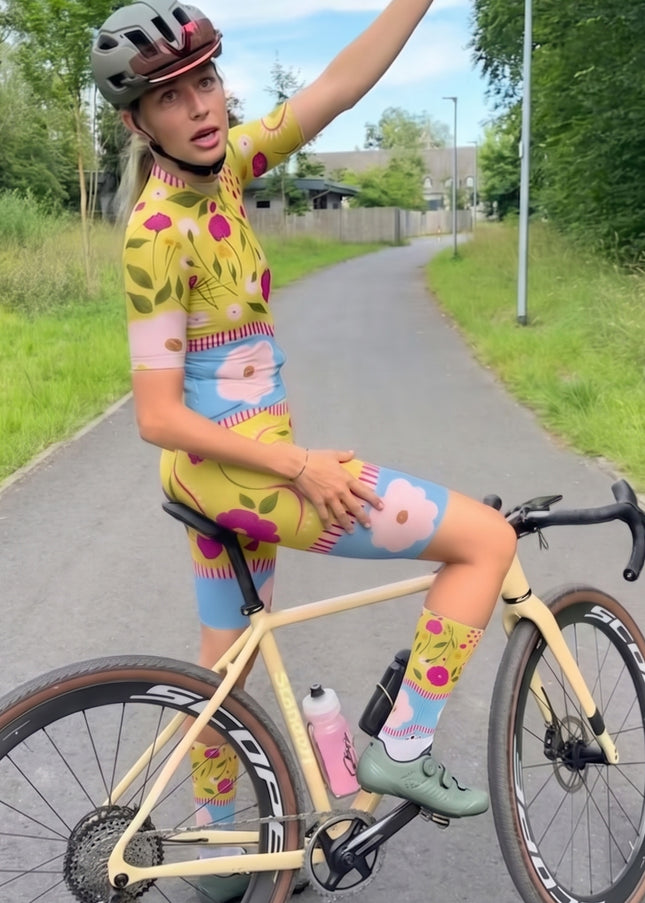ROCKBROS Women Artistic Floral Long Sleeve Cycling Jersey