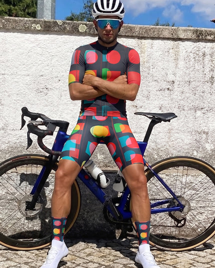 ROCKBROS Men’s Chromatic Geo Pop Art Cycling Bibs