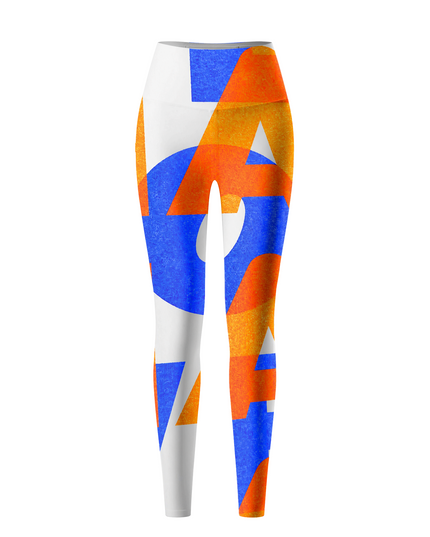 ROCKBROS Women Retro Typographic Burst Long Yoga Pants