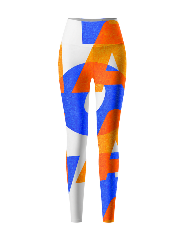 ROCKBROS Women Retro Typographic Burst Long Yoga Pants