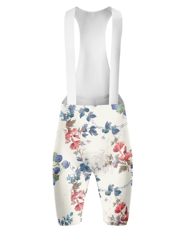 ROCKBROS Women's Watercolor Vintage Berry & Floral Print Padded Bib Cycling Bibs