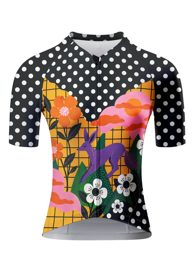 ROCKBROS Women's Enchanted Fox & Polka Dot Hybrid Pro Aero Cycling Jersey