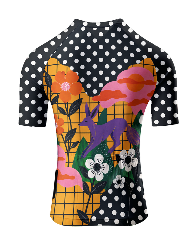 ROCKBROS Women's Enchanted Fox & Polka Dot Hybrid Pro Aero Cycling Jersey