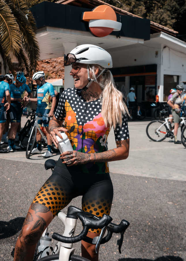ROCKBROS Women's Enchanted Fox & Polka Dot Hybrid Pro Aero Cycling Jersey
