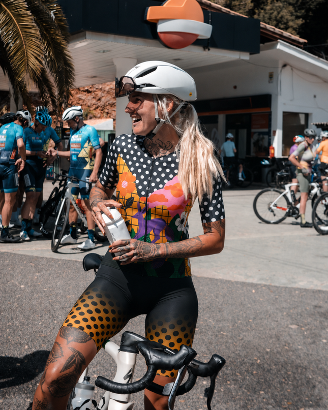 ROCKBROS Women's Monochrome Muse Polka Dot Performance Cycling Socks