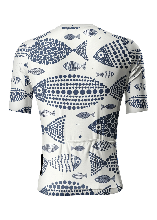 ROCKBROS Men's Artistic Fish Pointillism Short Sleeve Pro Aero Cycling Jersey