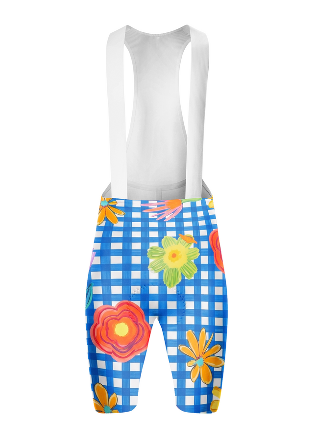 ROCKBROS Women's Gingham Floral Cycling Jersey