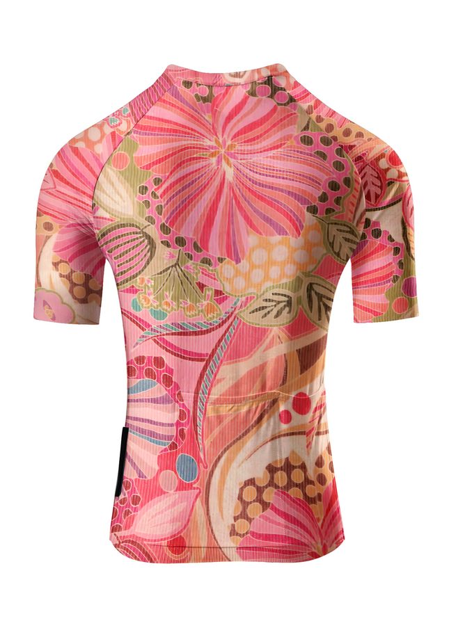 ROCKBROS Women's Retro Botanical Short Sleeve Pro Aero Cycling Jersey