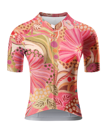 ROCKBROS Women's Retro Botanical Short Sleeve Pro Aero Cycling Jersey