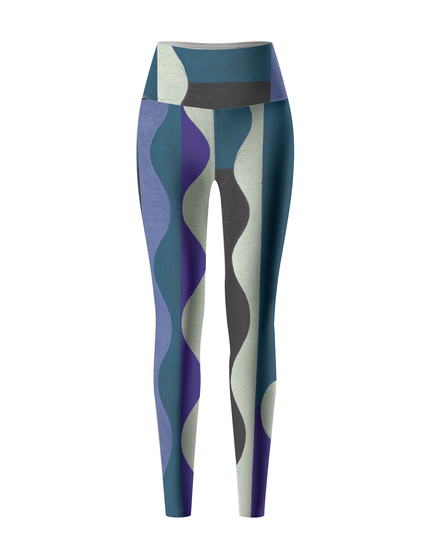 ROCKBROS Women's Fluid Op-Art Dynamic Wave Yoga Leggings