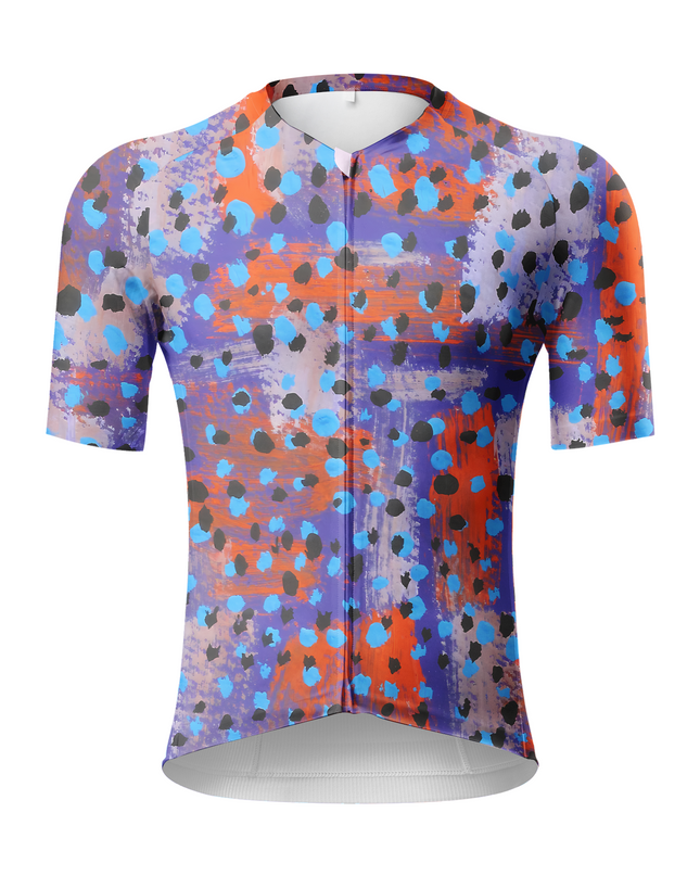 ROCKBROS Men's Abstract Brushstroke Art Pro Aero Cycling Jersey