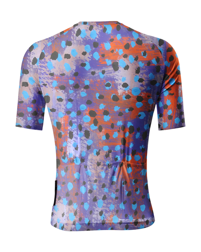 ROCKBROS Men's Abstract Brushstroke Art Pro Aero Cycling Jersey