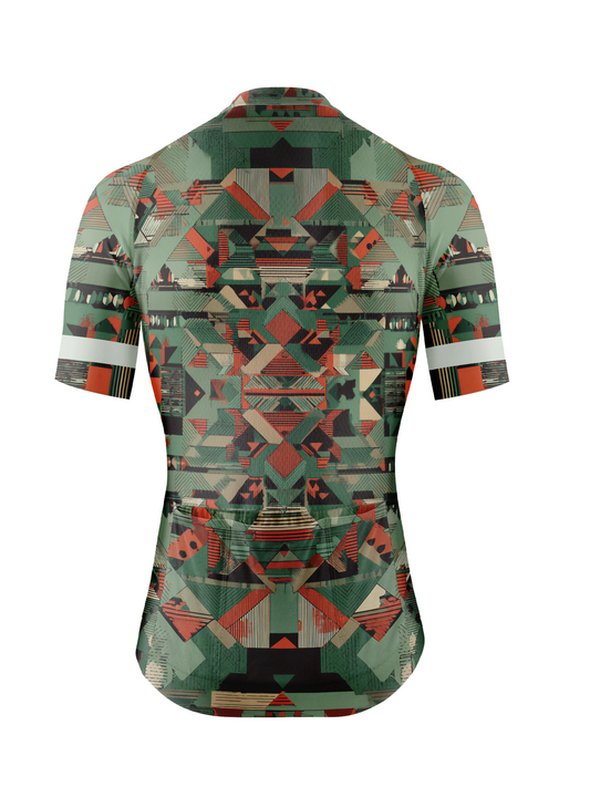 RockBros Men's "Terra Mosaic" Symmetrical Geometric Performance Cycling Jersey