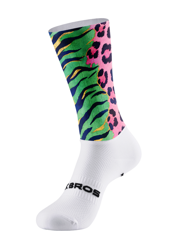 ROCKBROS Zebra-Leopard Hybrid All-Weather Pro Cycling Socks