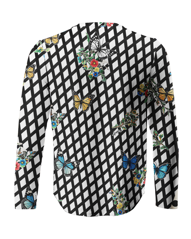 ROCKBROS Lattice Grid Butterfly Print Sports Sweatshirt