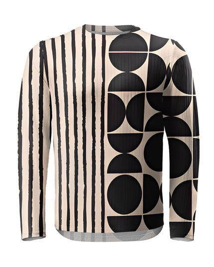 ROCKBROS Abstract Geometric Asymmetric Crewneck Sweatshirt