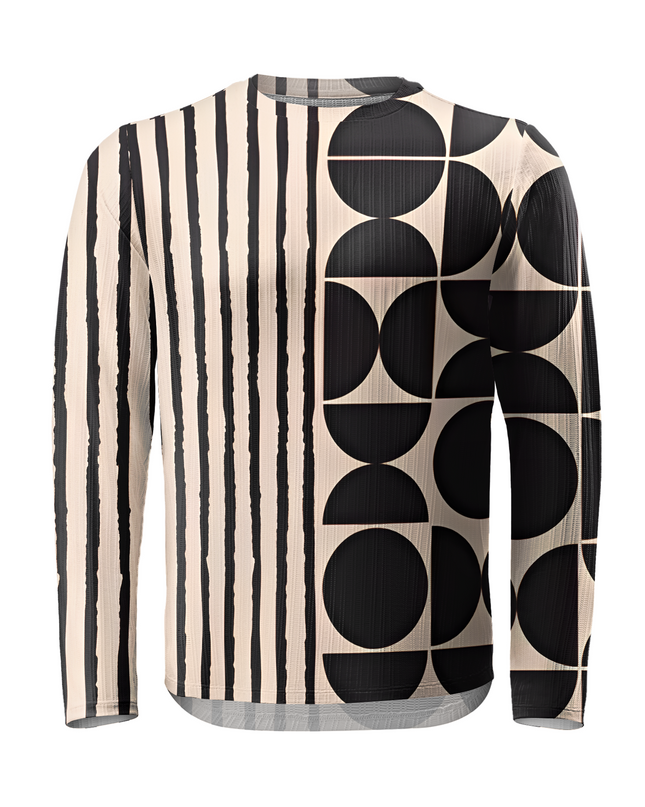 ROCKBROS Abstract Geometric Asymmetric Crewneck Sweatshirt