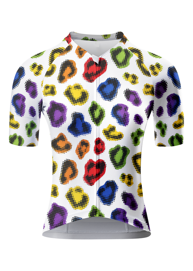ROCKBROS Pride Month Edition Neon Halftone Leopard Pro Aero Short-Sleeve Jersey