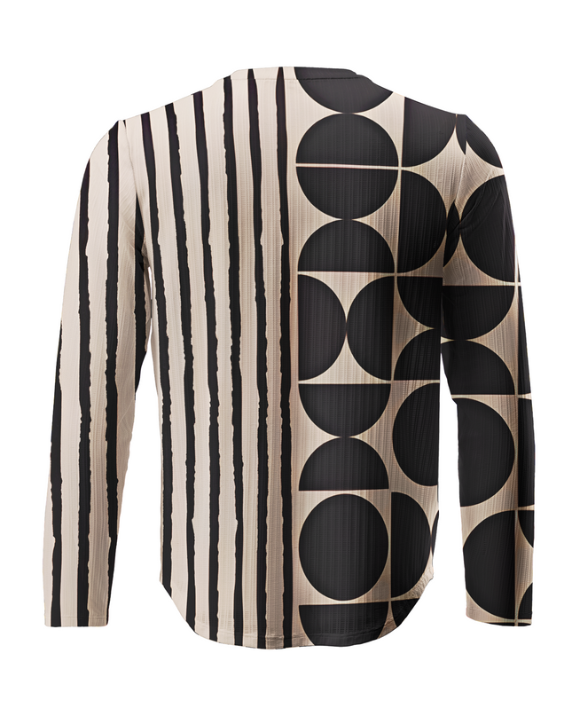 ROCKBROS Abstract Geometric Asymmetric Crewneck Sweatshirt